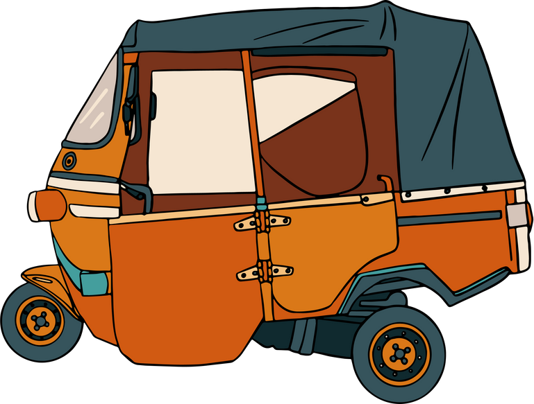 Bajaj Jakarta illustration Indonesian Traditional Transportation