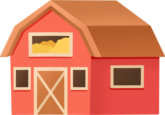 农业农民手绘套系插画-谷仓