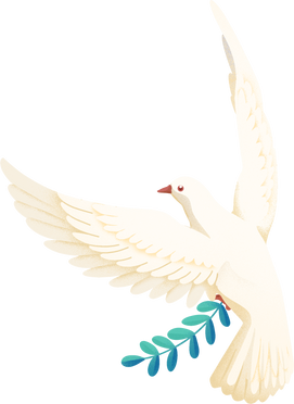 联合国日地球插画-和平鸽