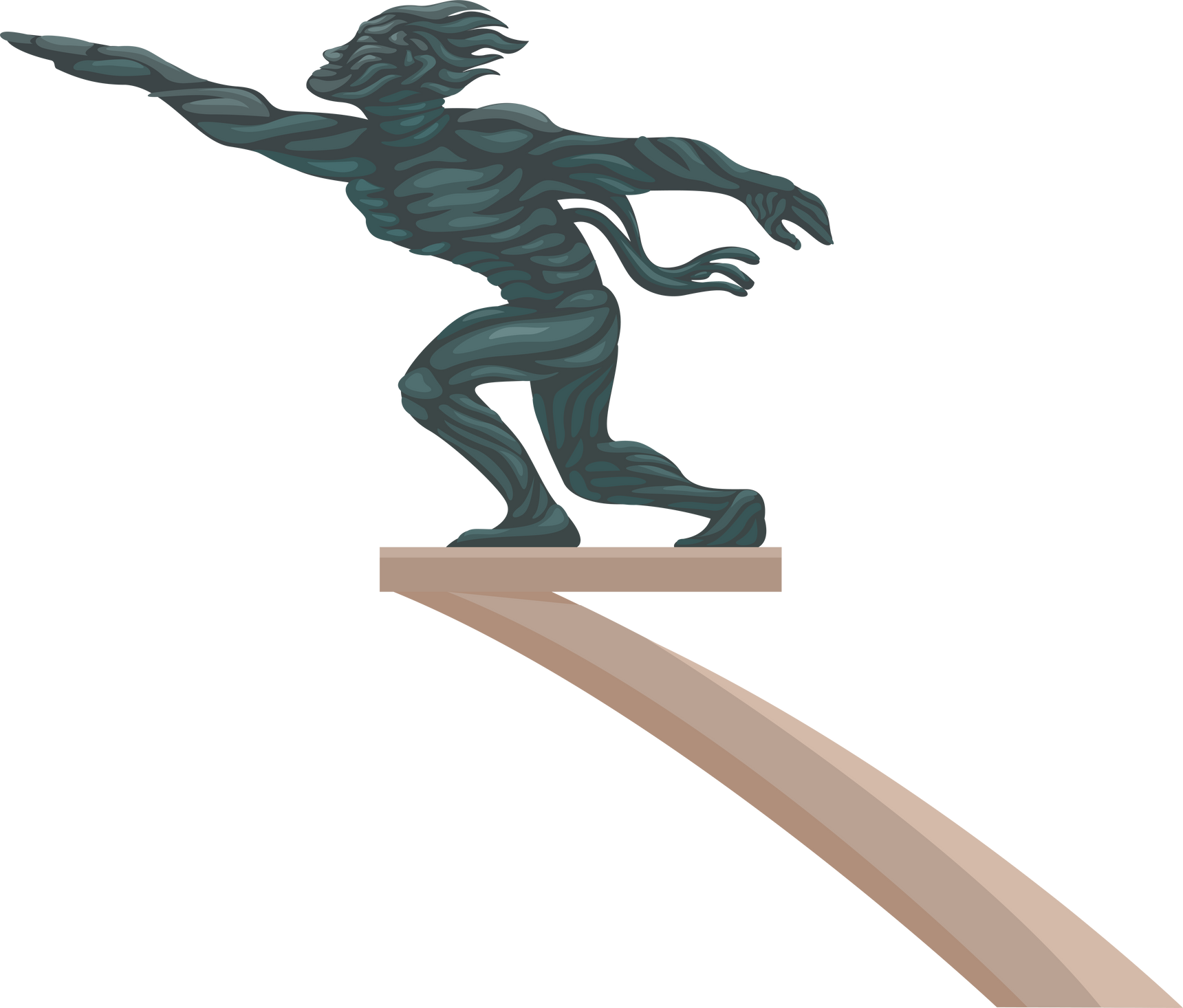 Dirgantara Monument Aka Tugu Pancoran Indonesian Landmark Statue Illustration