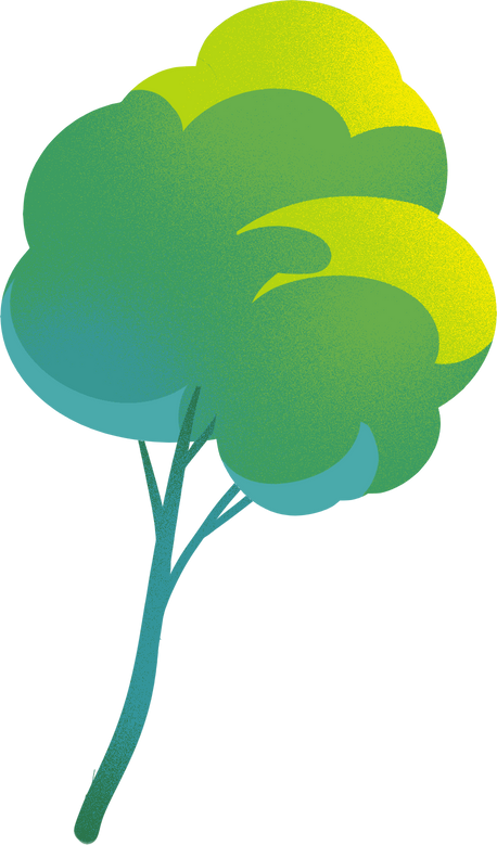 中小学生开学季扁平校园插画-树丛