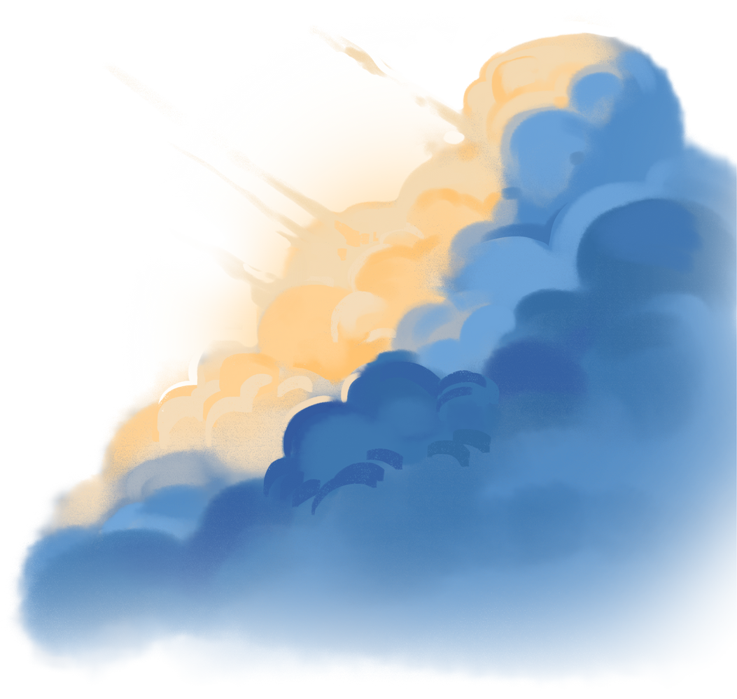 毕业季蓝色天空插画-云