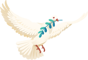 联合国日地球插画-和平鸽